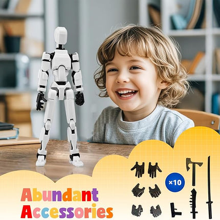 【Assembly Required】【Shoulder Armor Upgrade】 10pcs Lucky 13 Action Figures, Dummy Titan 13 Action Figures, Multi-Jointed Movable，with 3 Hand-Shapes, 4 Weapons (10PCS)