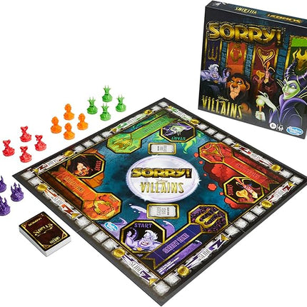 Hasbro Gaming Sorry! Board Game: Disney Villains Edition Kids Game, Family Games for Ages 6 and Up (Amazon Exclusive)