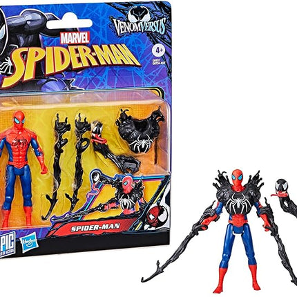 Spider-Man Marvel VenomVersus Epic World of Action Deluxe Figure with Accessories, 4-Inch Super Hero Toys for Kids Ages 4+