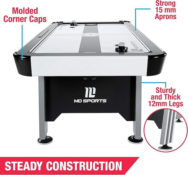 MD Sports Air Hockey Table with Arcade Electronic Scorer, Perfect for Family Game Rooms