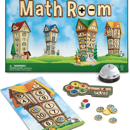 SimplyFun Math Room - Educational Game - Quick Thinking & Fun Games for Kids Ages 5 & Up - Fast Solving Addition & Subtraction Game - 2 to 4 Players