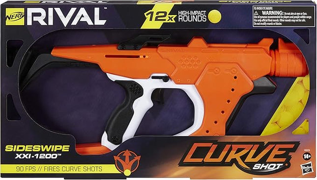 Nerf Rival Curve Shot Sideswipe XXI-1200 Blaster Fire Rounds to Curve Left, Right, Downward or Fire Straight 12 Rival Rounds