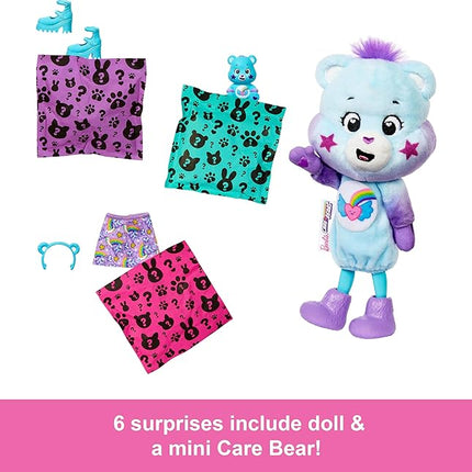 Barbie Cutie Reveal Care Bears Chelsea Small Doll & Accessories, Series 2 with Plush Costume & 6 Surprises Including Color Change (Styles May Vary)