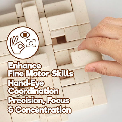 Taksa Toys Arch-Kid-Tech Ancient Mayan Pyramid Architecture STEM Building Blocks - 102-Piece Educational & Stackable Learning Set for Kids, Indoor Architectural Kit - Montessori Toys for 7+ Years Old