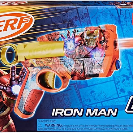 Nerf Marvel Iron Man Dart Blaster | 4 Nerf N1 Foam Darts | Iron Man-Inspired Blaster Skin Designs | Kids Gifts |Outdoor Toys & Games for Ages 8+ (Amazon Exclusive)
