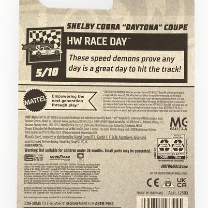Matchbox Hot Wheels Shelby Cobra Daytona Coupe, HW Race Day 5/10 [Blue] 122/250