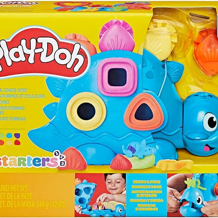 Play-Doh Shapes & Colors Dino Starter Set, Tactile Sensory Play Dinosaur Toys for Kids, 11 Accessories, Back to School Gifts, Ages 2+