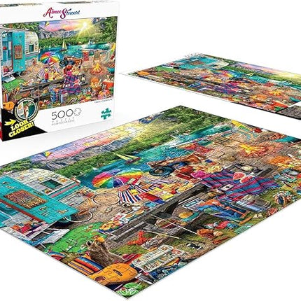 Buffalo Games - Aimee Stewart -Look Closer Family Campsite - 500 Piece Jigsaw Puzzle For Adults -Challenging Puzzle Perfect for Game Nights - Finished Size is 21.25 x 15.00