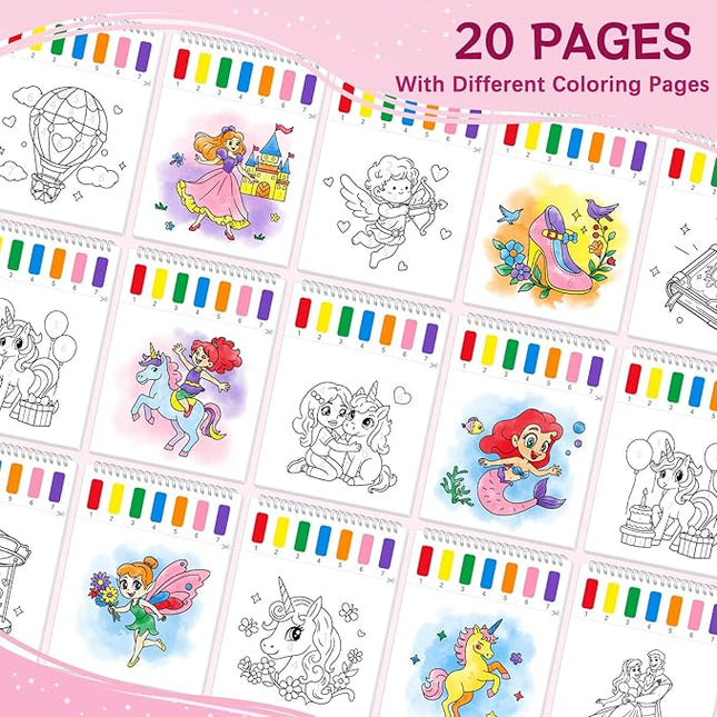 Paint with Water Coloring Books for Toddlers,Unicorn Theme Mess Free Watercolor Painting Papers for Kids Water Color Paint Kit Art Craft Gift for Ages 1-3, 4-8