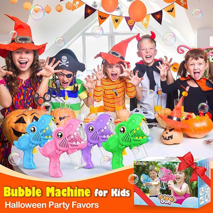 4 Pack Bubble Machine Guns - Toys for Boys Girls Ages 3-5 4-8 with 4 Bottle Solutions Kids Birthday Gift Bubble Blower for Kids Easter Toys Christmas Stocking Stuffers Valentines Outdoor Party Favors
