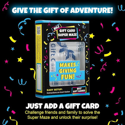 BILZ® Super Maze | Gift Card Puzzle Game for Ages 8+ | Made in USA | Easy Fun Setup | Fits Gift Cards, Cash (Folded), and Notes | Great for Graduations, Christmas, & Birthdays | 2 Pack