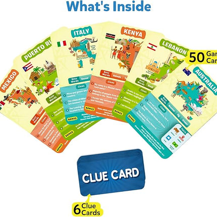 Skillmatics Guess in 10 Countries of The World, Perfect for Boys, Girls, Kids & Families Who Love Card Games, Educational Toys, Travel Games, Trivia, Gifts for Ages 8, 9, 10 & Up