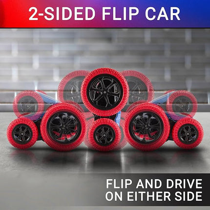 Force1 Tornado+ Remote Control Car for Kids- Double Sided Fast RC Cars with LED Interactive Display, 4WD Off-Road Stunt Car 360 Flips, All Terrain Tires, RC Crawler Rechargeable Battery, 2.4GHz Remote