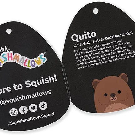 Squishmallows Original 12-Inch Quito Brown Quokka with Fuzzy Belly - Official Jazwares Plush