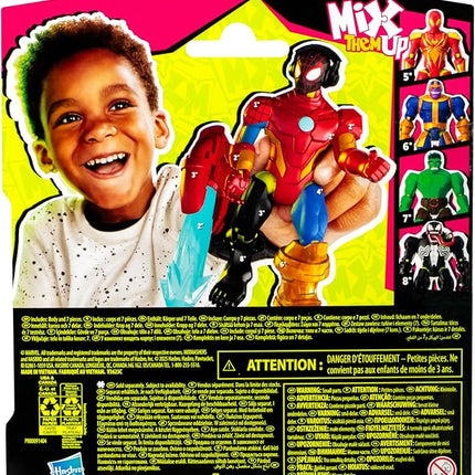 Spider-Man Marvel MixMashers Miles Morales Custom Mix-and-Match Action Figure & Accessories, 5-Inch-Scale Super Hero Toys for Kids Ages 4+