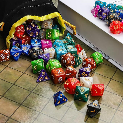 CiaraQ Polyhedral Dice Set - DND Role Playing Dice for Dungeons and Dragons RPG Table Games, Multi-Color, 70pcs