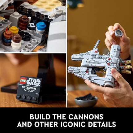 LEGO Star Wars Millennium Falcon A New Hope 25th Anniversary Collectable Model - DIY Building Sets for Adults, Men & Women, Ages 18+ - Comes with Display Stand - Star Wars Gift - 75375