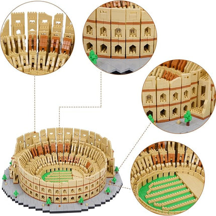 Building Blocks Set Roman Colosseum Model Micro Building Blocks 5594 PCS Famous Architecture Model Mini Building Kit, Gift for Kids and Adults