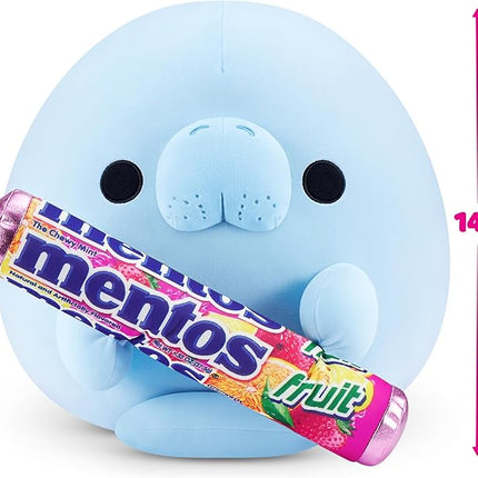 Snackles Series 2 14-inch by ZURU Cuddly Squishy Comfort 14-inch Plush with Licensed Snack Brand Accessory (Sea Cow&Mentos Fruit)