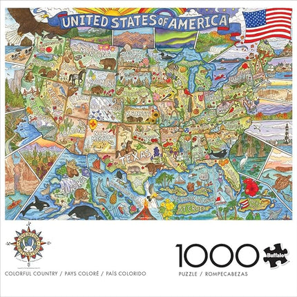 Buffalo Games - Carrie Wagner - Colorful Country - 1000 Piece Jigsaw Puzzle for Adults -Challenging Puzzle Perfect for Game Nights - Finished Size is 26.75 x 19.75