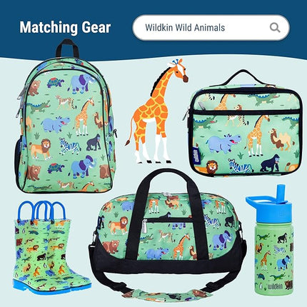 Wildkin Kids Original Nap Mat – Cozy Kids Sleep Mat with Pillow, Ideal for School & Travel - Wild Animals