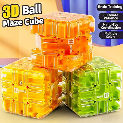 Large 3D Labyrinth Puzzle Maze Cub - an Engaging Brain Teaser Toy, high Difficulty,Suitable for Adults, Children,and Teenagers with Brain teasers,3D Maze Magic Cubes, Brain Training (White)