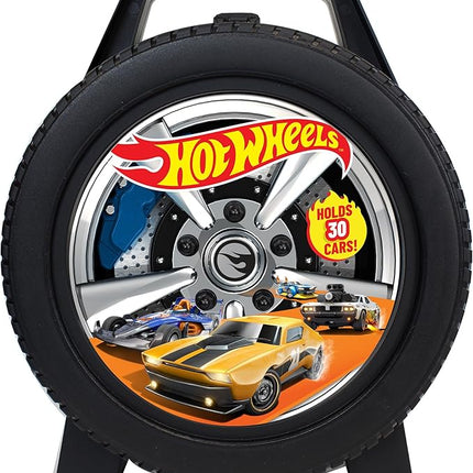 Mattel: Hot Wheels 30 Car Case - Wheel-Shaped Organizer, Storage Accessory, Holds 1:64 Scale Die-Cast Toy Vehicles, Play-Display, Officially Licensed Amazon Exclusive