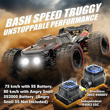 HYPER GO 14210 H14BM V3 1/14 Brushless Electric Powered High Speed RC Cars for Adults Fast 50 mph, Fast Extreme RC Trucks/Truggy 4X4 Offroad Waterproof with 3S Battery for Snow Sand