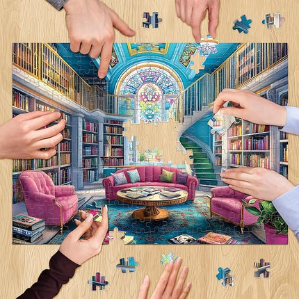 500 Piece Puzzle for Adults, Unique Bookstore Puzzles for Adults 500 Pieces, Colorful Library Bookshelf Jigsaw Puzzles 500 Pieces, Family Challenging Puzzle Game Great Gift Idea 20.5 * 15 in