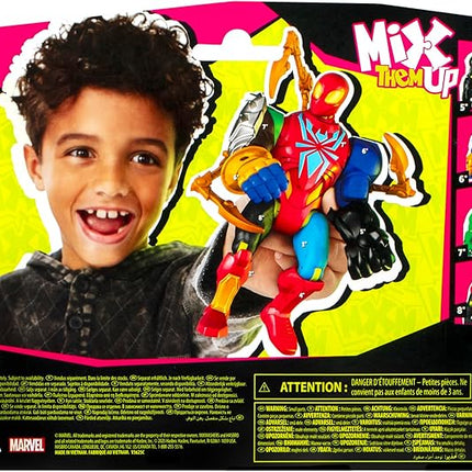 Spider-Man MixMashers Marvel Iron Spider Custom Mix-and-Match Deluxe Action Figure & Accessories, 5-Inch-Scale (12 cm) Super Hero Toys, Ages 4+