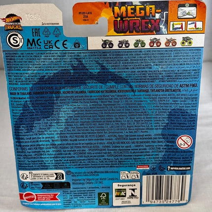 Hot Wheels Monster Trucks Mega-Wrex 2024, Power Smashers, Includes Crushed Car