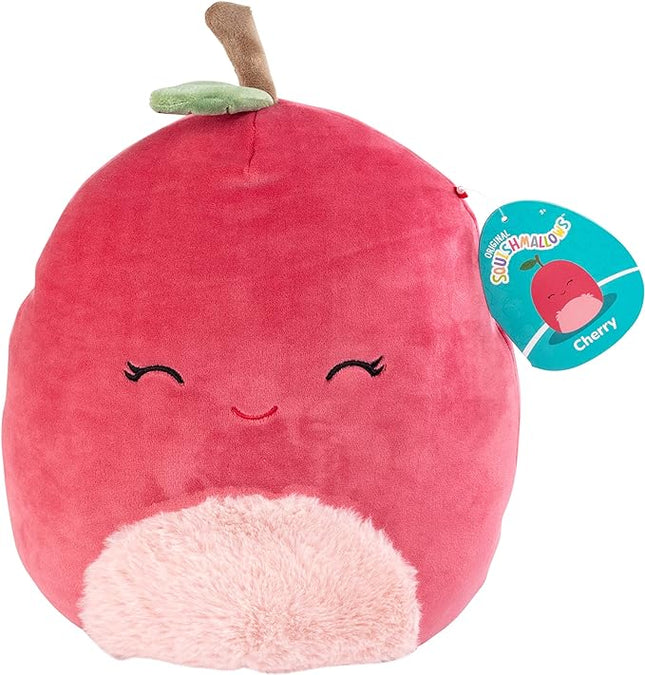 Squishmallow 10" Cherry Plush - Official Jazwares - Soft, Huggable, Collectible Stuffed Animal, Cute Fruit Toy for Kids, Toddlers, and Fans for Birthday, Christmas, or Everyday Cuddles