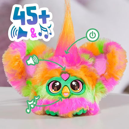 Furby Furblets Par-Tay Mini Friend, 45+ Sounds, Disco Music, Speaks Only Furbish, Electronic Plush Toys for Girls & Boys, Interactive Pets, Multicolor, 6+