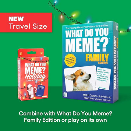 What Do You Meme? Holiday Family Edition by Relatable, Holiday Games Travel Pack, Christmas Party Game, Includes 30 Photo Cards and 120 Caption Cards