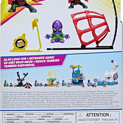 Marvel Stunt Squad Miles Morales vs. Prowler Toy Playset, 1.5-Inch Super Hero Action Figures, Ages 4 and Up