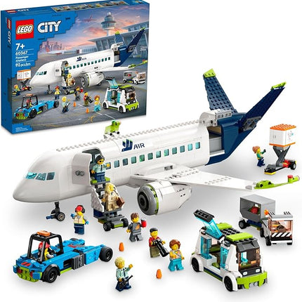 LEGO City Passenger Airplane Toy - Building Toys Set for Boys & Girls, Ages 7+ - Educational Gift for Kids - W/Buildable Vehicle Toys & 9 Minifigures - 60367