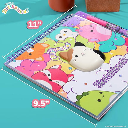 Original Squishmallows Sketchbook, Over 20 Stationery Supplies, Features Squishmallows Scrapbook Stickers, Cam The Cat Fidget Toy, Drawing Paper, Great Kids Craft, Coloring Books for Kids Ages 4-8