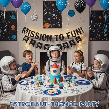 50 Pcs Mini Astronaut Figurines Astronaut Statue Space Toys for Space Cake Topper Kids Gift School Classroom Supplies Prize Piñata Goodie Bag Stuffer DIY Home Shelf Tabletop (Victory Pose)