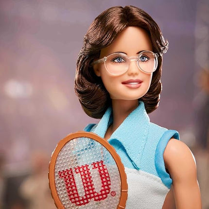Barbie Inspiring Women Series Billie Jean King Collectible Doll, Approx. 12-in, Wearing Tennis Dress and Accessories, with Doll Stand and Certificate of Authenticity