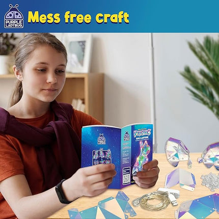 PURPLE LADYBUG Prismic 3D Puzzle Dog Lantern Kit -Gifts for 8-12 Years Old Boys & Girls, Teens & Tweens Gift, Dog Lover Gifts for Kids, STEM Art Project for Kids & Teens, Night Light Room Decor