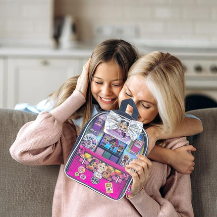 Townley Girl L.O.L. Surprise! Makeup Filled Backpack Set, Including Lip Balm, Nail Polish, Nail File, Hair Bows, and Other Accessories, Perfect for Parties, Sleepovers and Makeovers, Ages 3