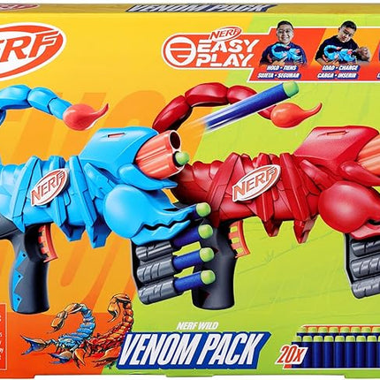 Wild Venompack, Includes 2 Easy Play Nerf Blasters, Scorpion Designs, 20 Nerf Elite Darts, Snake Toys, Ages 6+ (Amazon Exclusive)