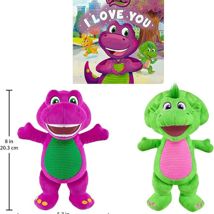 Fisher-Price Barney’s World Toddler Toys, 9 inch Barney & Baby Bop plushes with Story Book for Cuddling up at Reading time, Kids Ages 2+ Years (Amazon Exclusive)