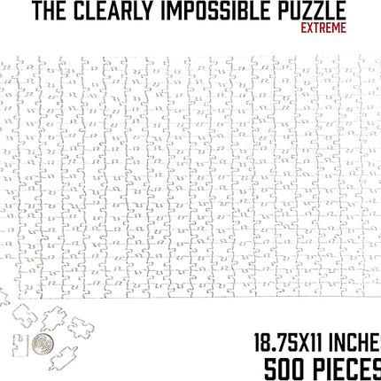 The Clearly Impossible Puzzle 500 Pieces Hard Puzzle for Adults (Acrylic, Jigsaw, 18.75x11 inches, 1 Pound, Made in USA)