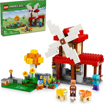 LEGO Minecraft The Windmill Farm Building Toys - Minecraft Toys for Kids, Boys & Girls, Ages 8+ - 3 Minifigures Included - Birthday Gift for Fans of Videogame - 21262