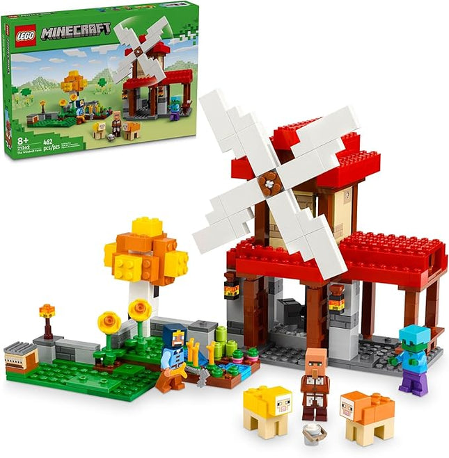 LEGO Minecraft The Windmill Farm Building Toys - Minecraft Toys for Kids, Boys & Girls, Ages 8+ - 3 Minifigures Included - Birthday Gift for Fans of Videogame - 21262