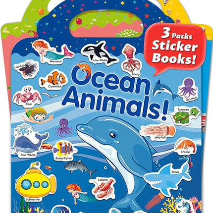 Reusable Sticker Book for Toddlers 2-4 Years, Stickers for Kids, Toddler Sticker Book Ages 1-3, Toddler Craft Activities, Toddlers Travel Toys Ages 2+ Boy Girl Birthday Gifts