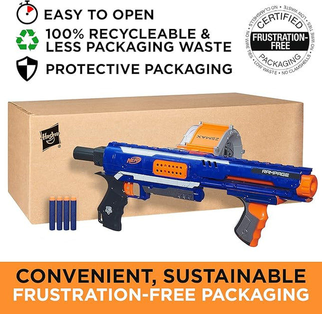 NERF Rampage N-Strike Elite Toy Blaster with 25 Dart Drum Slam Fire for Kids, Teens, & Adults (Amazon Exclusive)