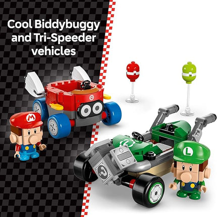 LEGO Super Mario: Mario Kart Baby Mario vs. Baby Luigi - Collectible Toy Building Set for Kids, Boys and Girls, Ages 8+ - Nintendo Mario Kart Toy for Fans - Gift Idea for Birthdays - 72034