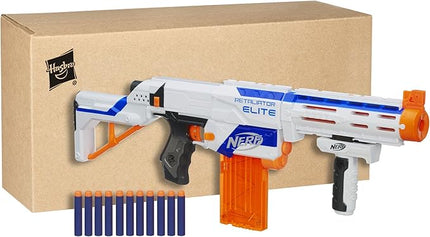 NERF N-Strike Elite Retaliator Blaster, Stock, Grip, Barrel, 12-Clip, 12 Darts, Outdoor Toys for Kids 8+ (Amazon Exclusive)